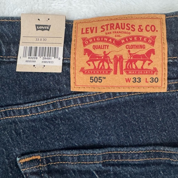 Levis 505 Jeans Mens Regular Fit Straight Leg Stretch 33x30 - Picture 3 of 8